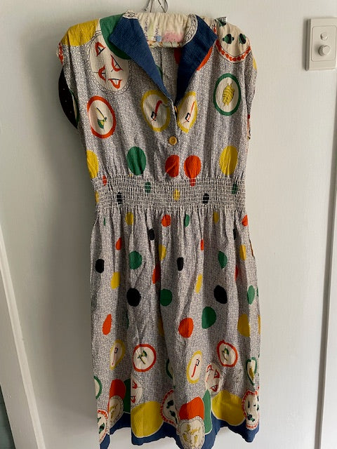 Vintage 1940s seersucker dress