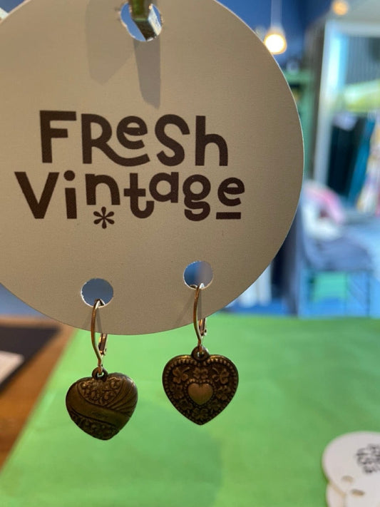Vintage heart charms earrings