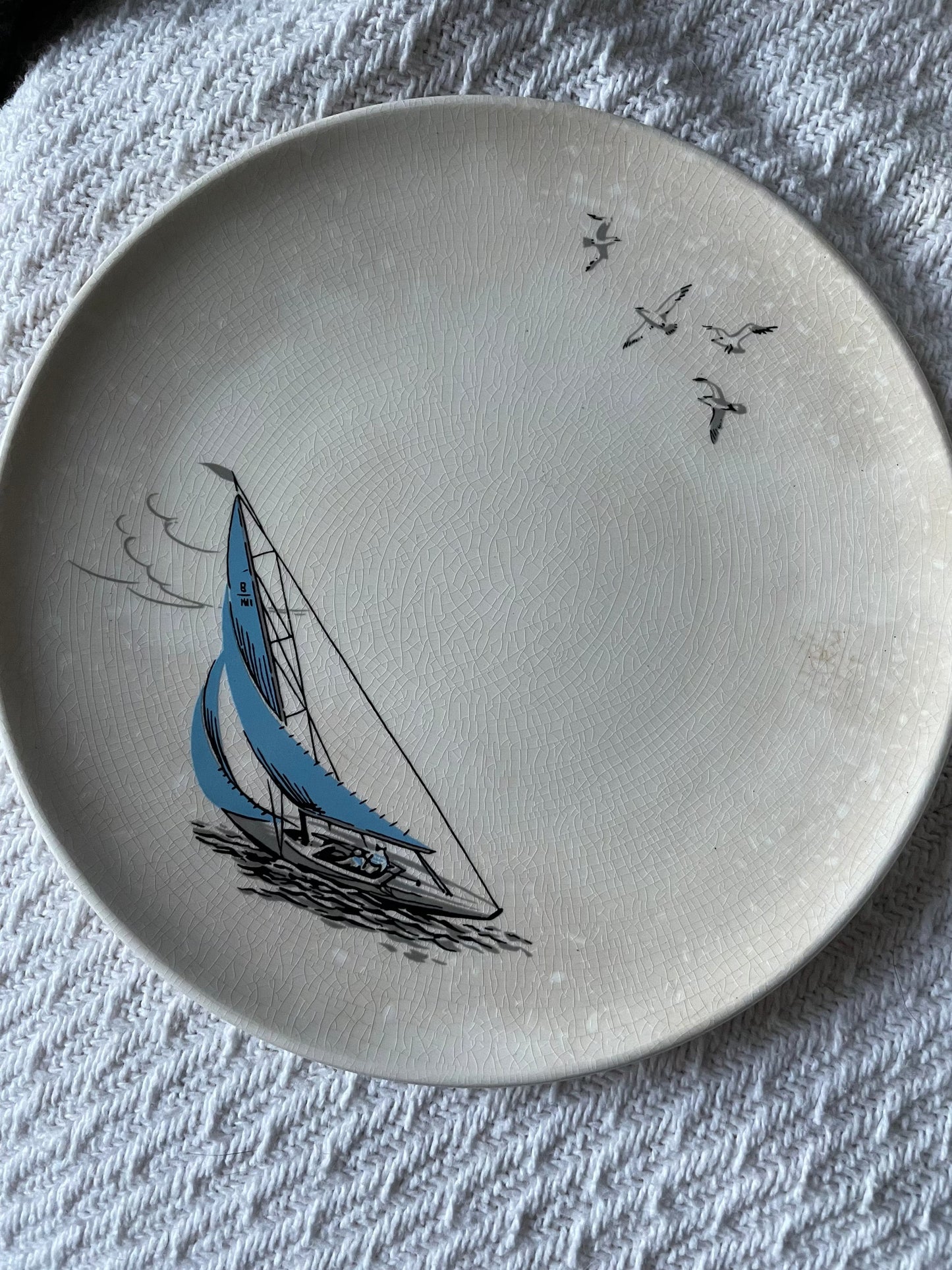 Vintage Palissy Regatta blue side plates set of 6