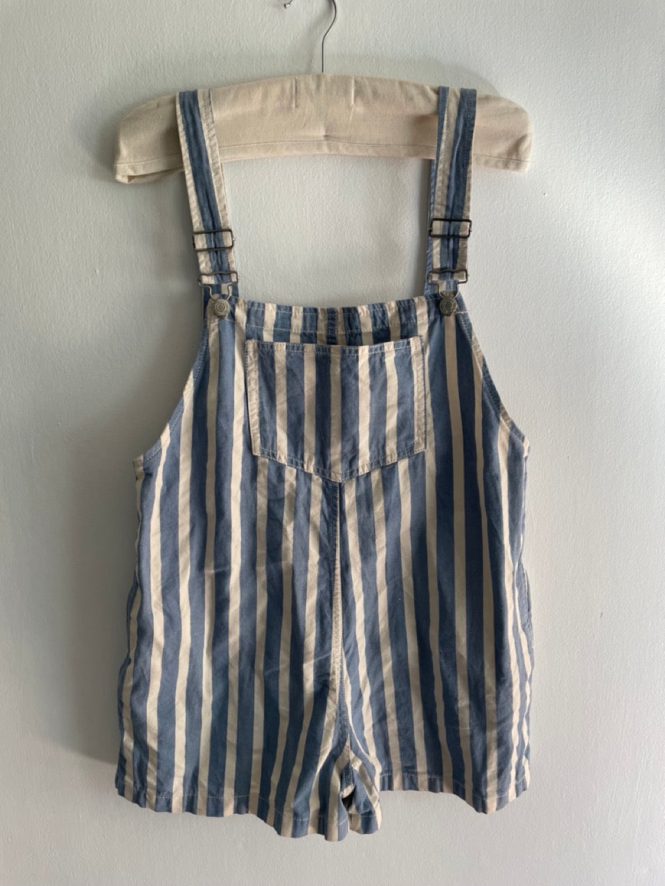 Zara striped denim overall shorts Size M