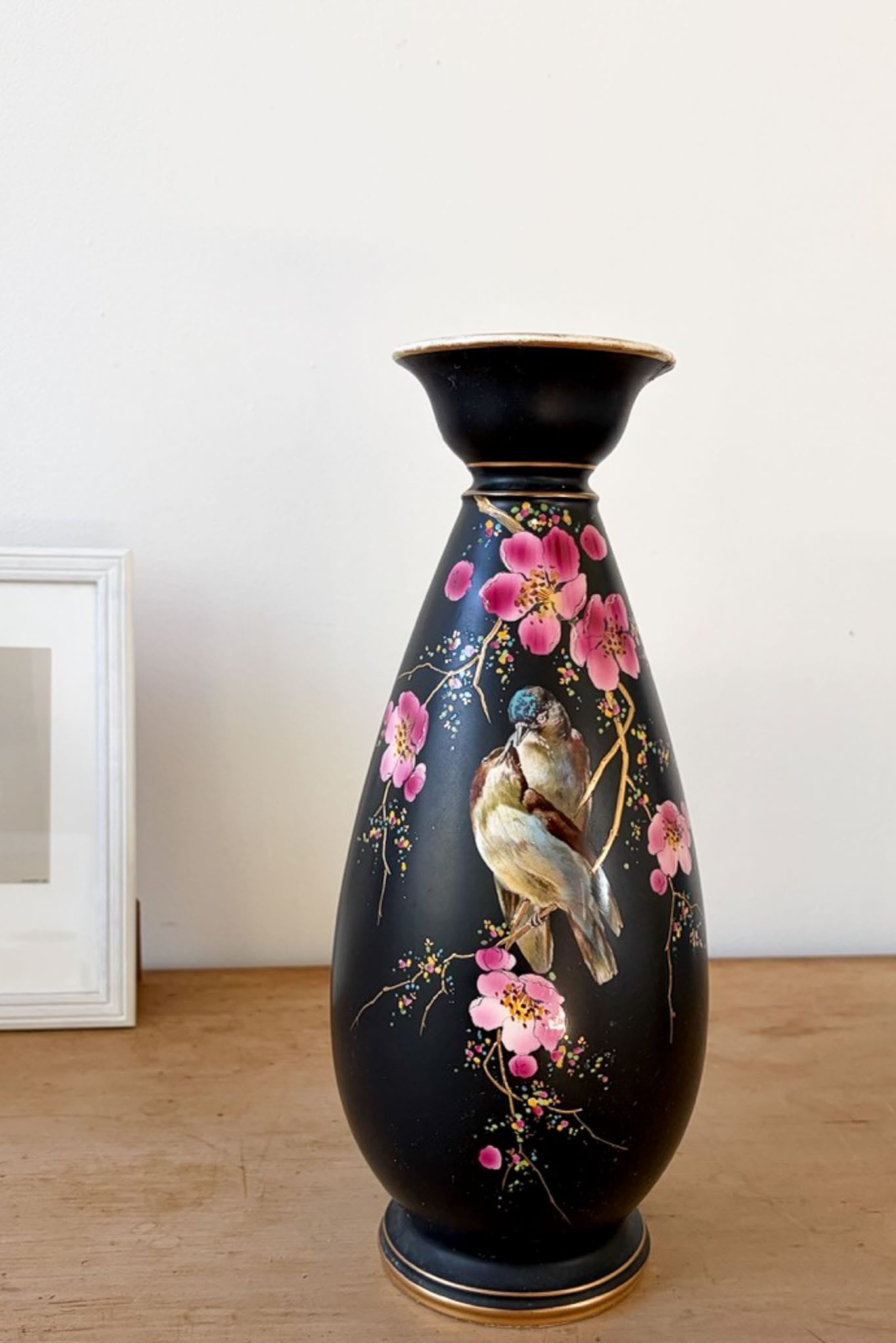 Vintage Art Deco 35cm high Athens vase with birds