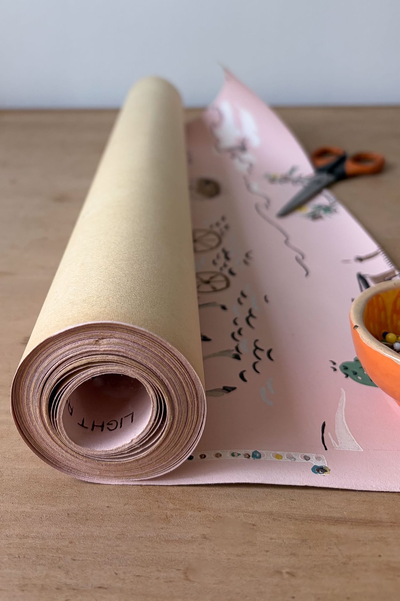 Vintage Wallpaper roll #3  novelty house & horse print
