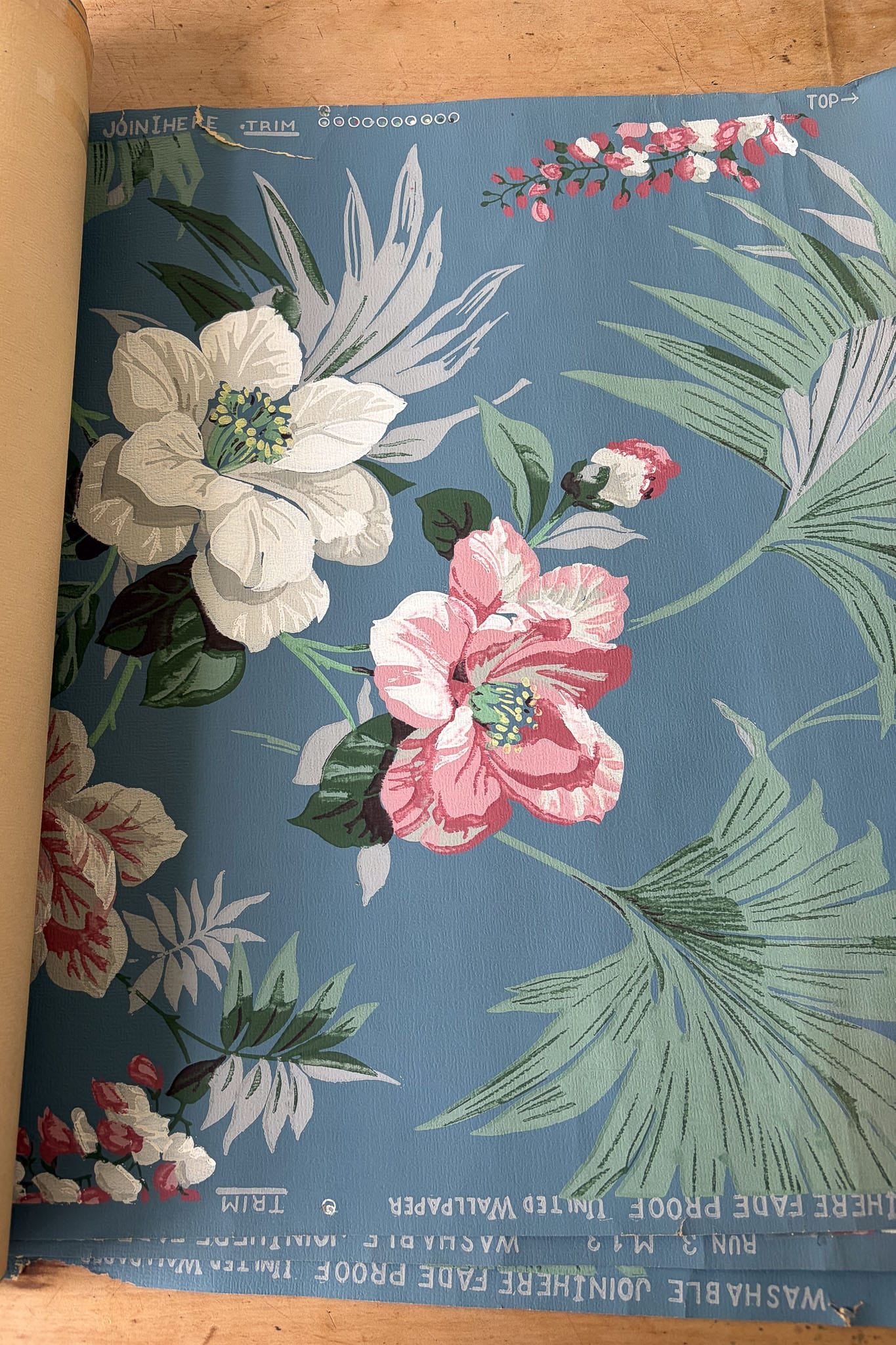 Vintage Wallpaper panels #11 dark blue floral