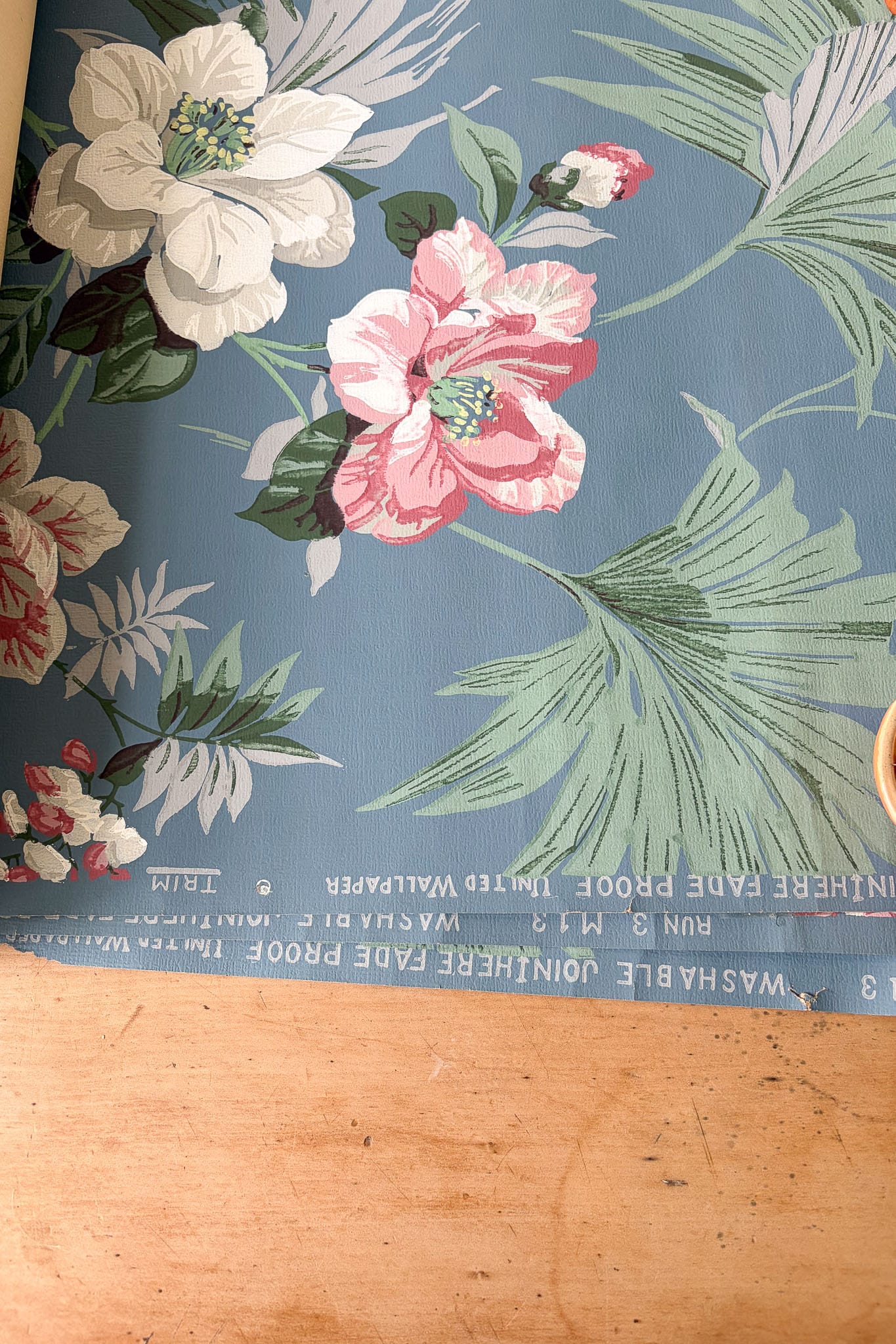 Vintage Wallpaper panels #11 dark blue floral