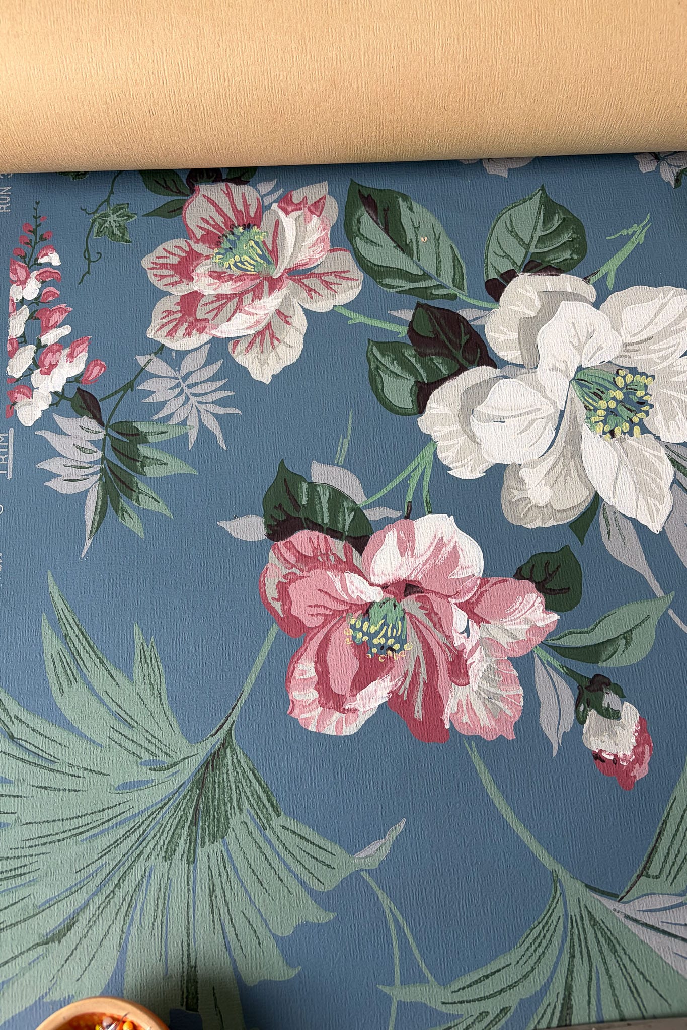 Vintage Wallpaper panels #11 dark blue floral
