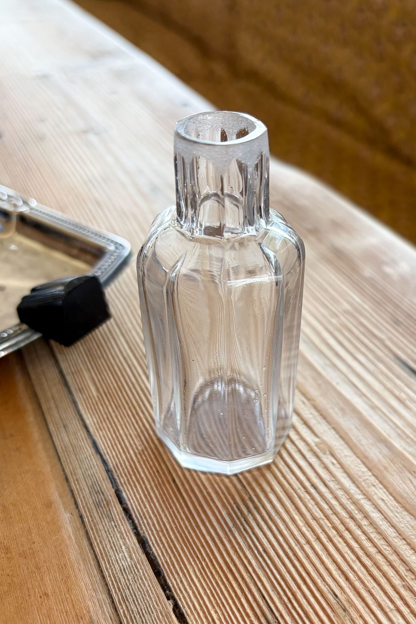 Antique glass perfume bottle with stopper
