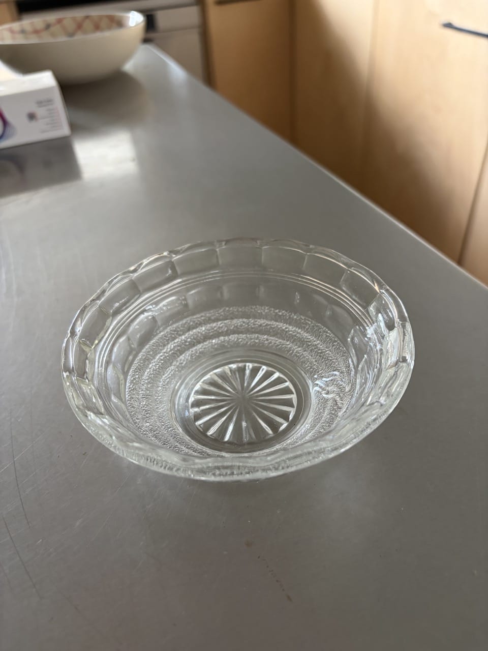 Vintage 1920s small faceted glass bowl