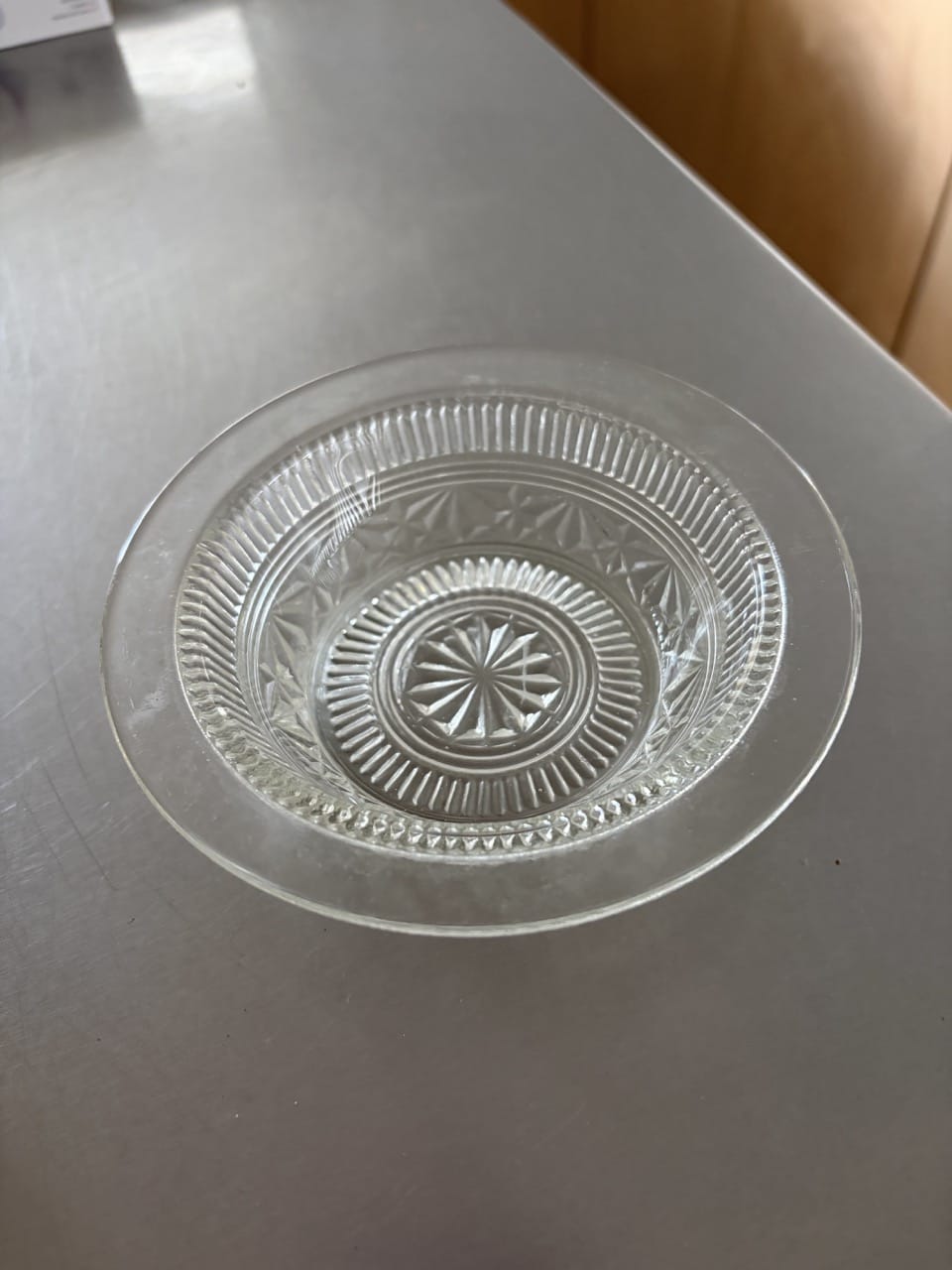 Vintage small faceted glass 1920s bowl