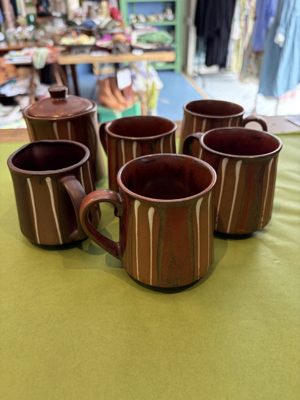 Vintage 1970s ceramic coffee cup set of 6 Japan