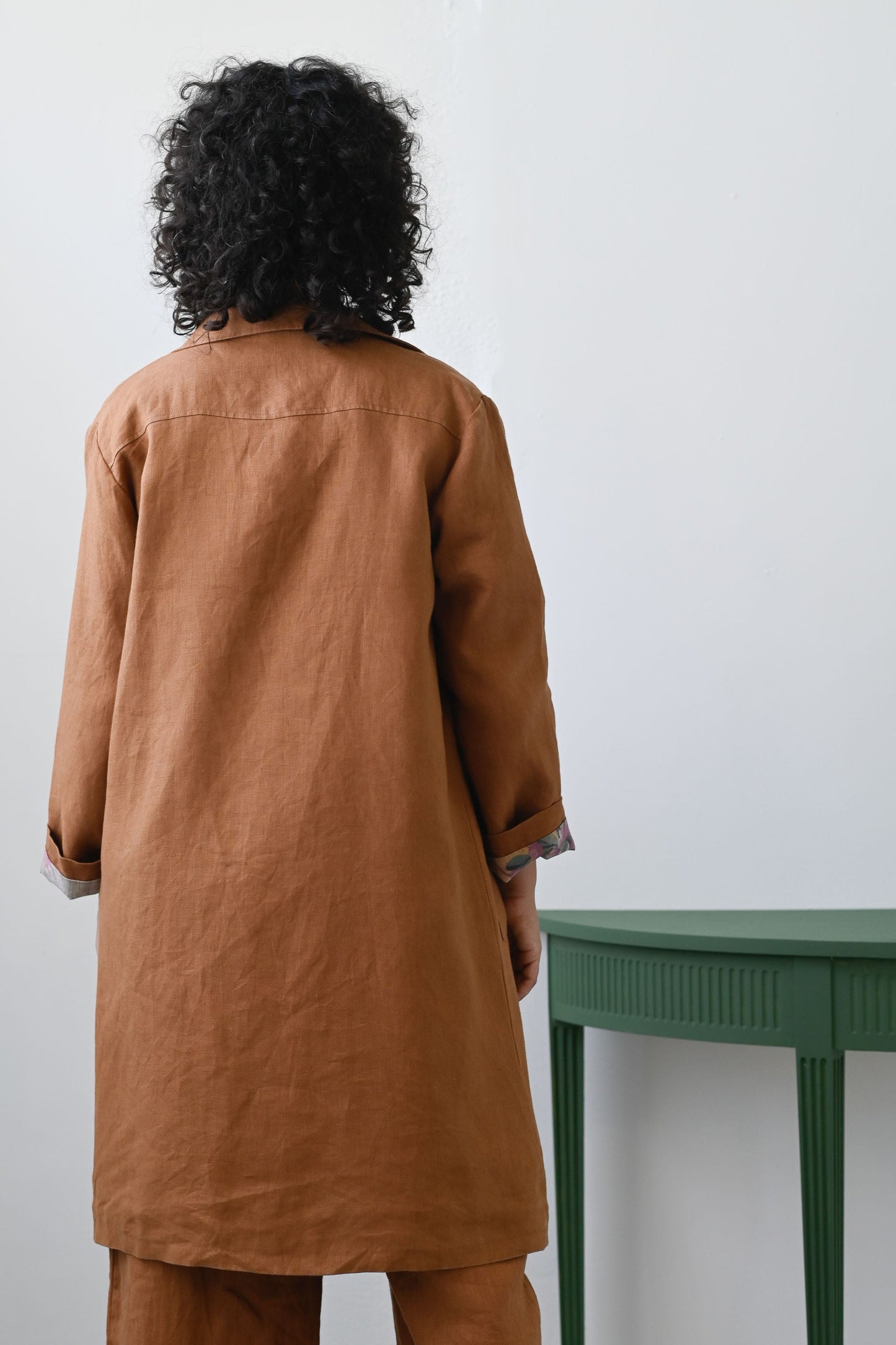 Jenna linen jacket in Tan