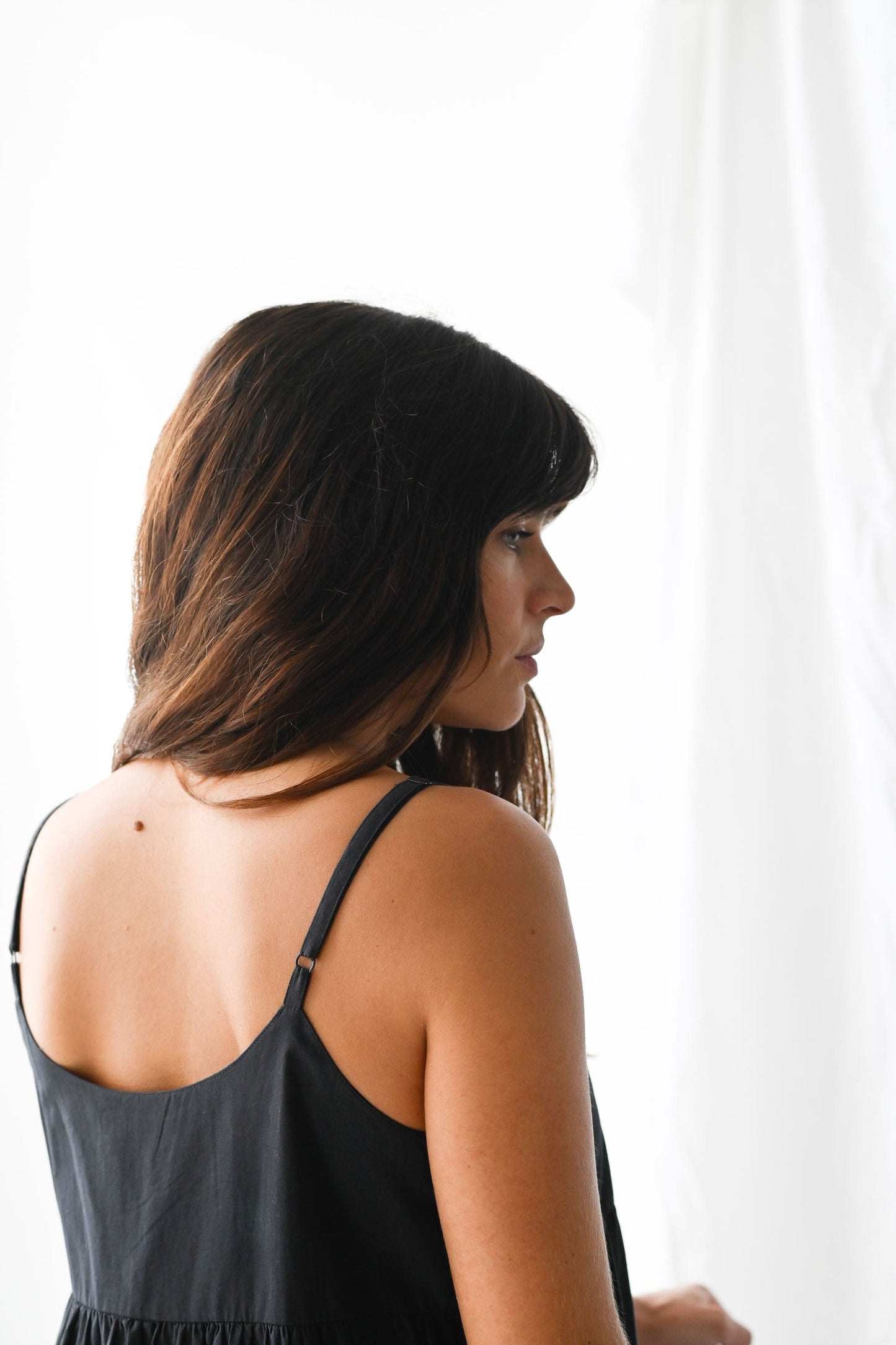 Juliet organic cotton embroidered dress Charcoal