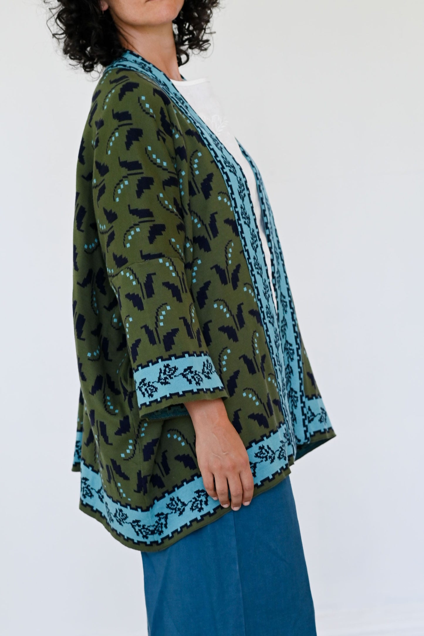 Lola cardigan Bluebell in organic cotton