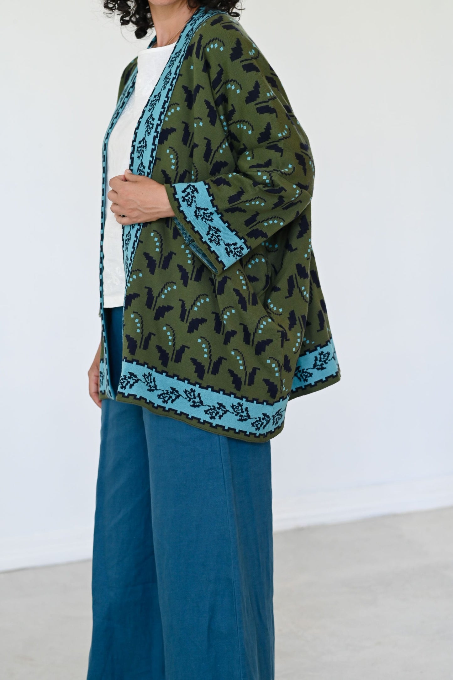 Lola cardigan Bluebell in organic cotton
