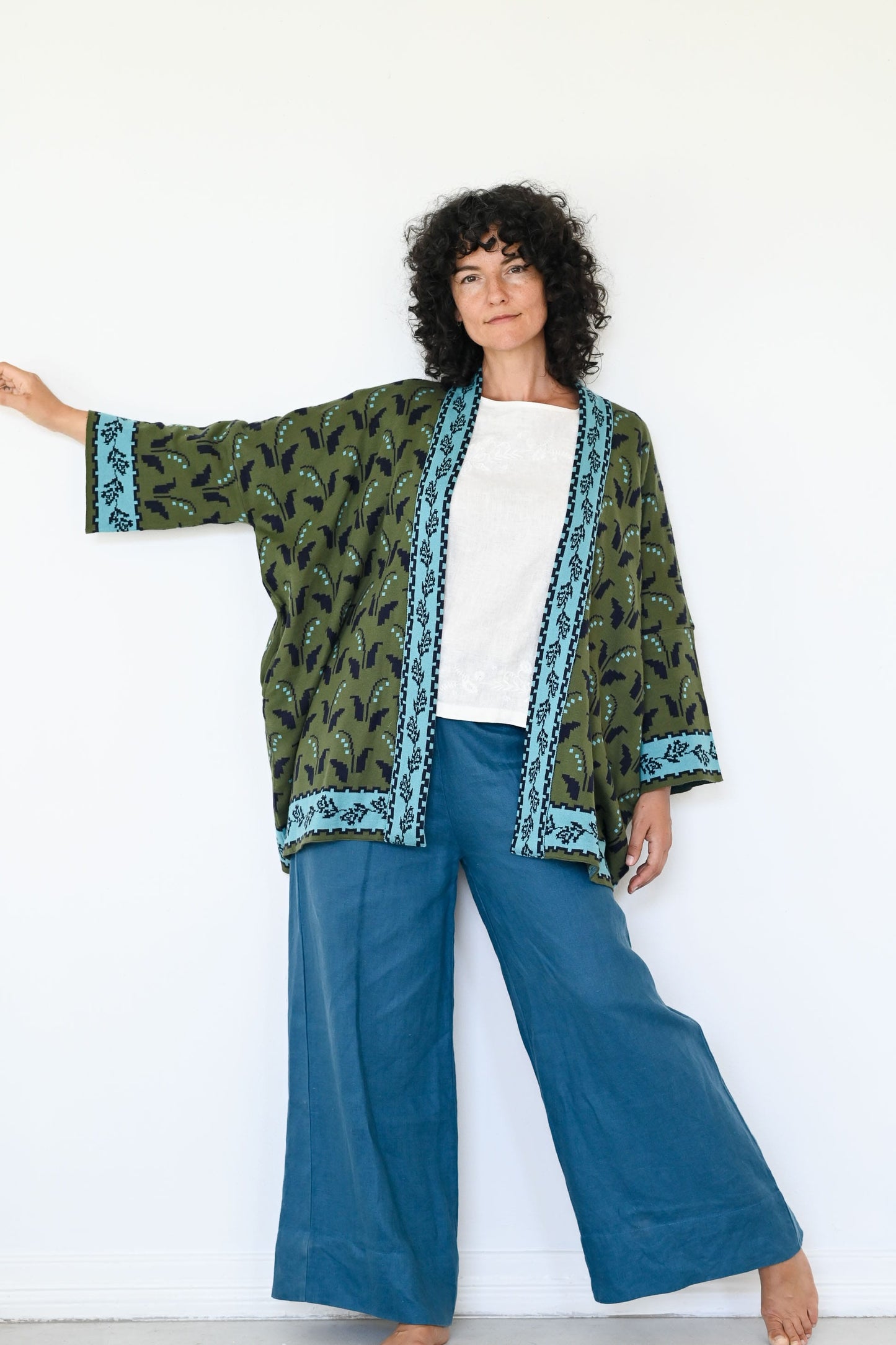 Ollie linen pant in Sapphire