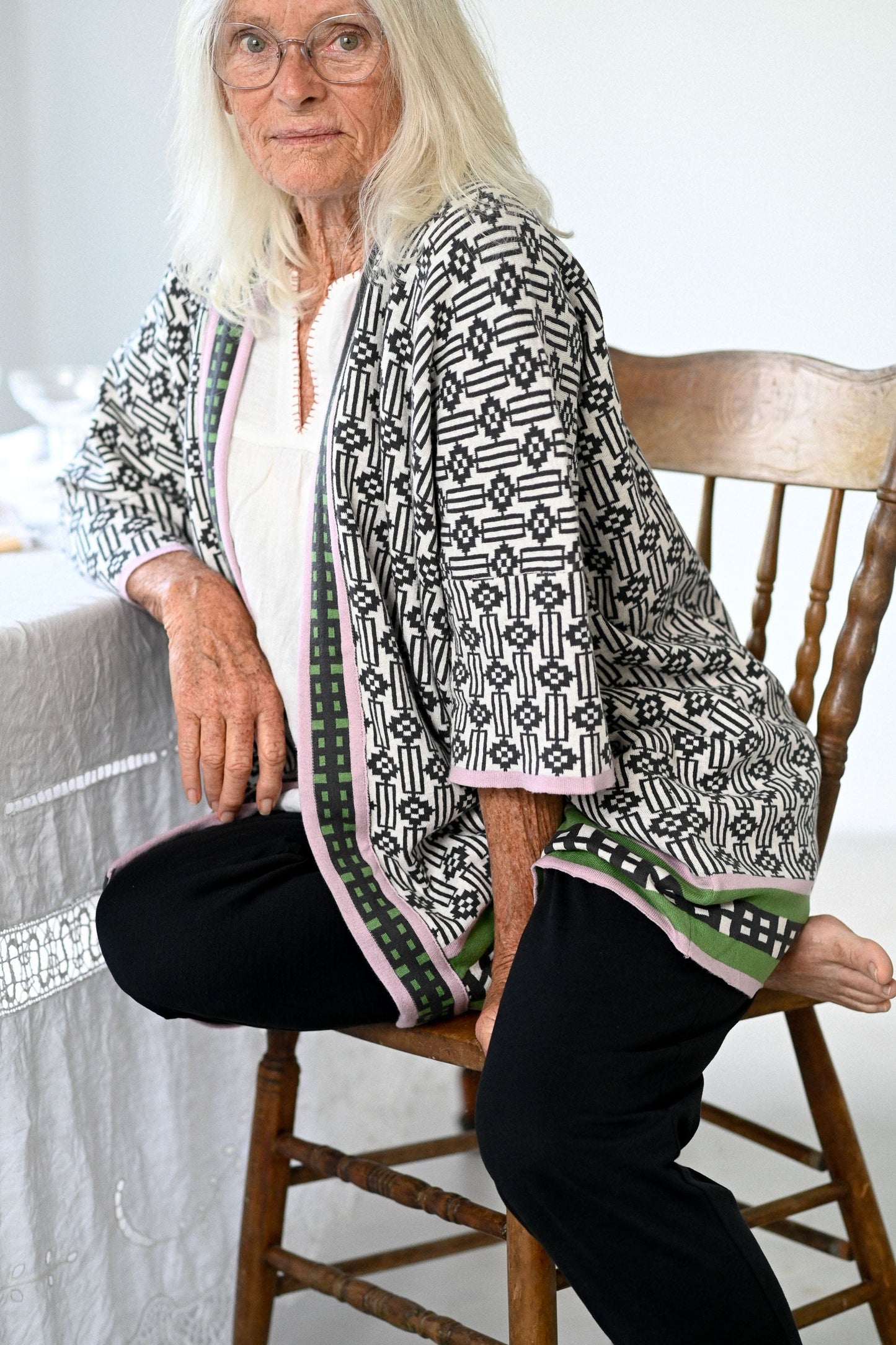 Lola Cardigan Deco organic cotton