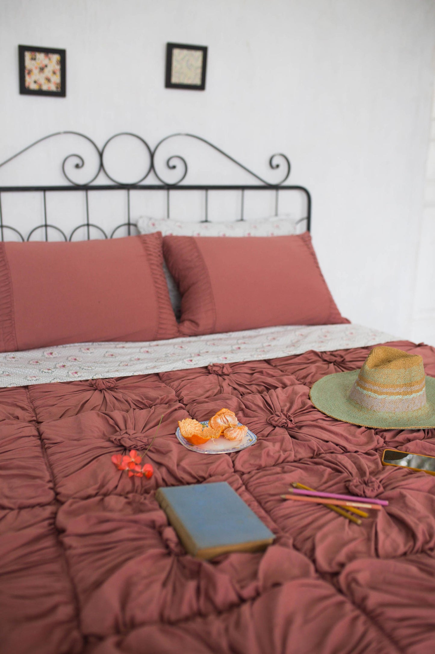 Rosette quilt in Cedar *organic cotton