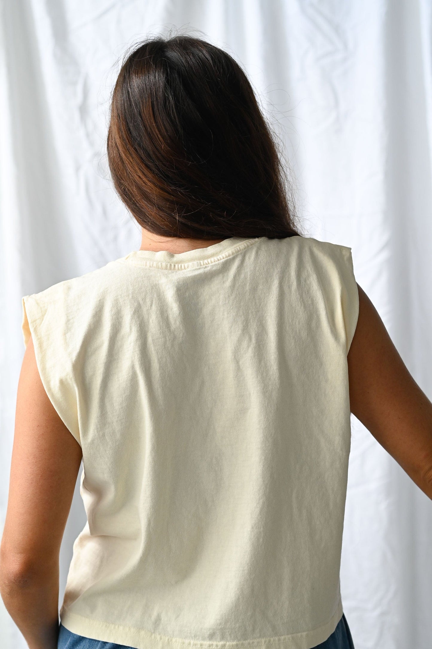 Maisie Strawberry Muscle Tee: Off White