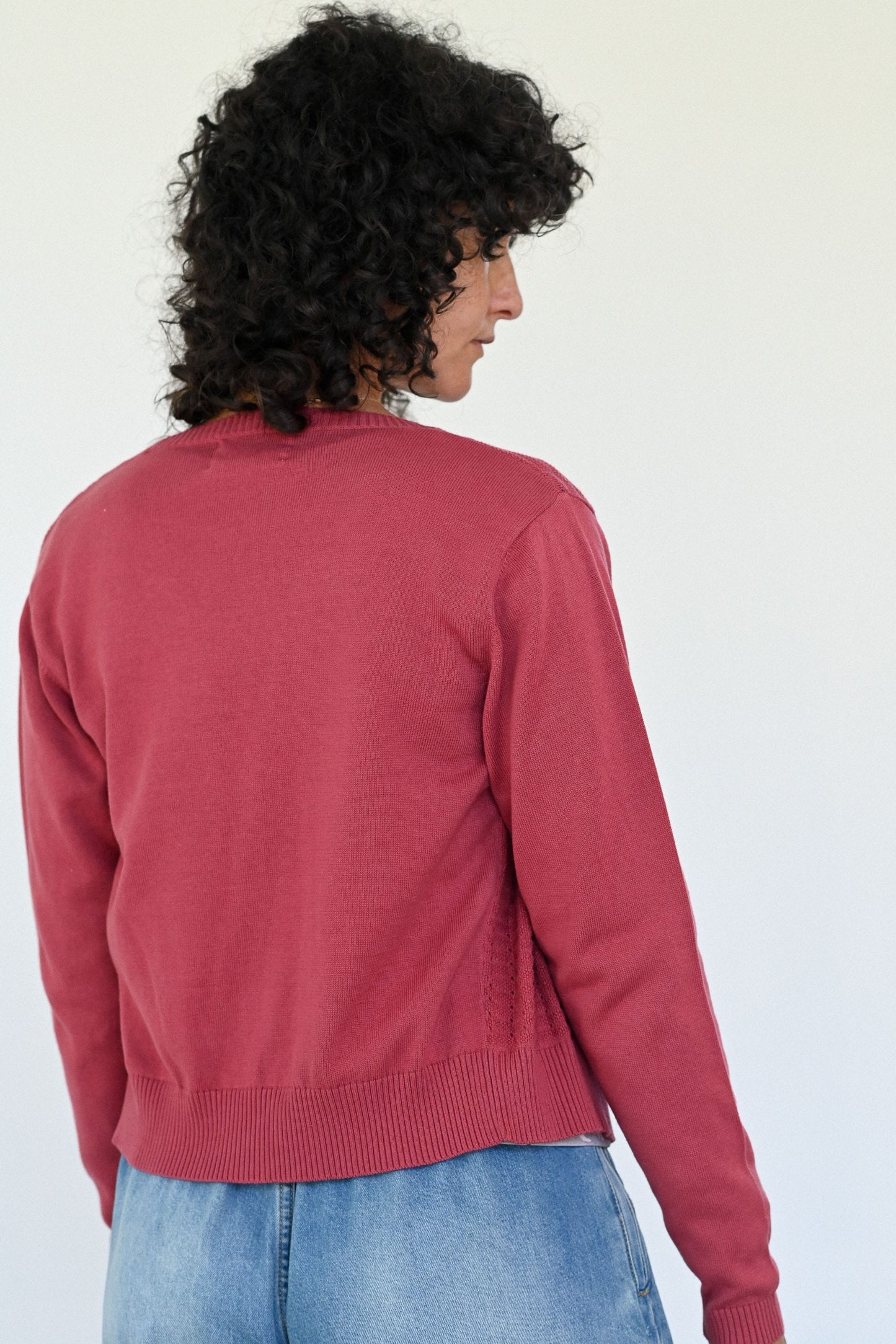 Marin Cardigan Earth Red organic cotton