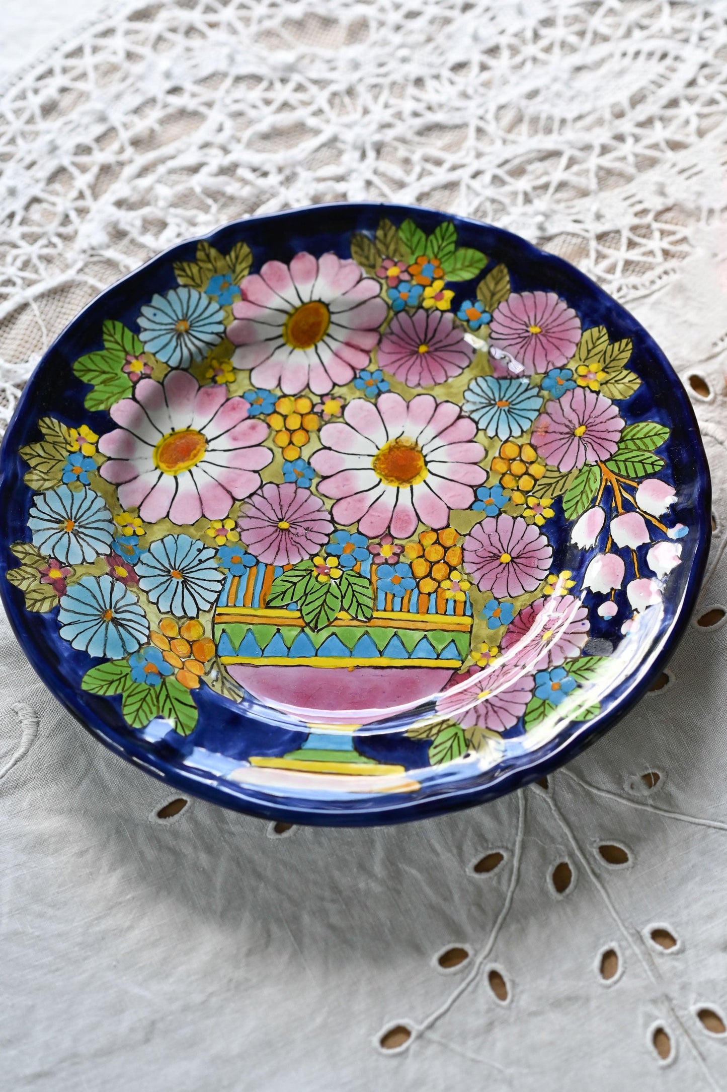 Plate by Marjatta Taburet. Handcrafted in Quimper 1990