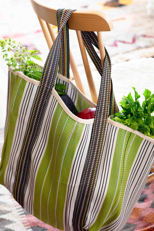 Market Bag Shaped Green/Grey