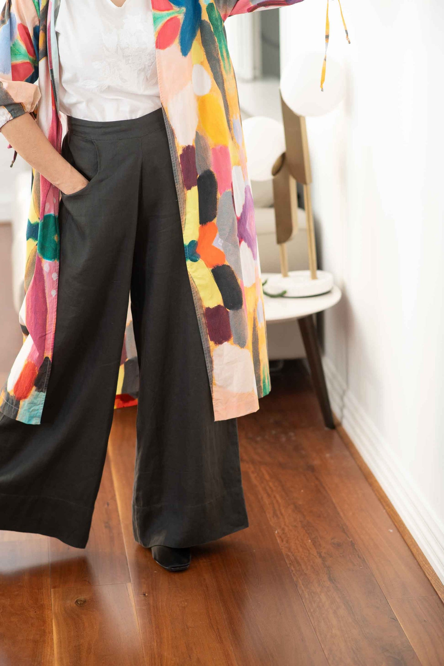 Ollie linen pant Carbon