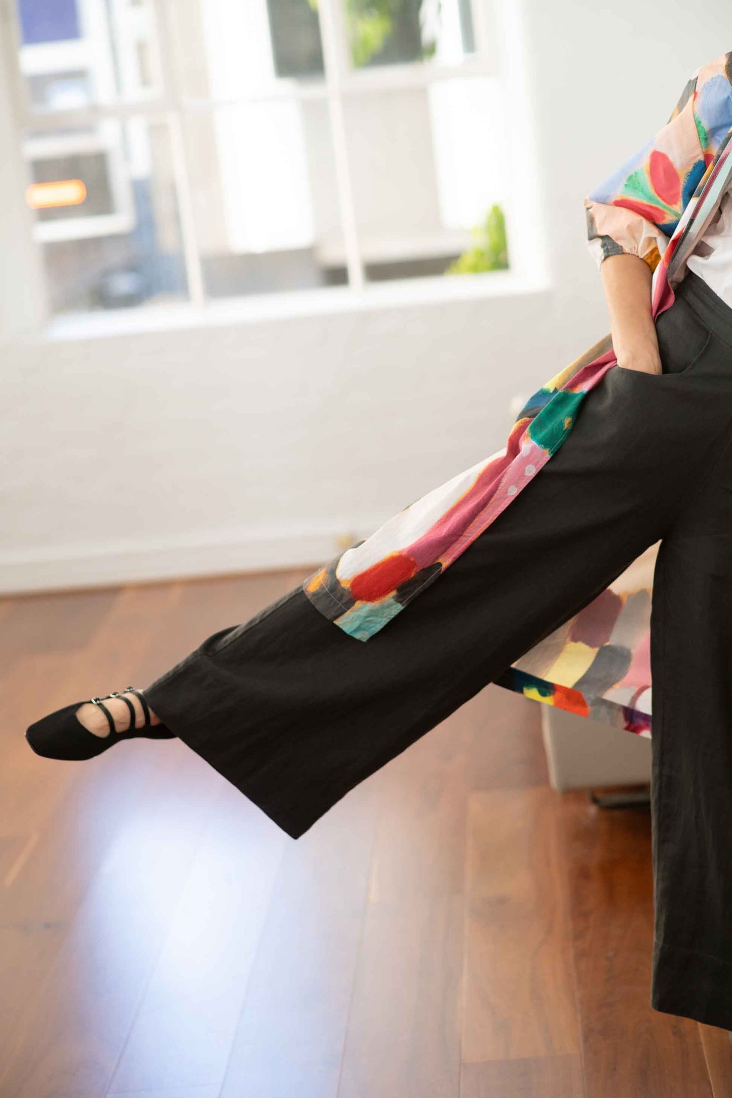 Ollie linen pant Carbon