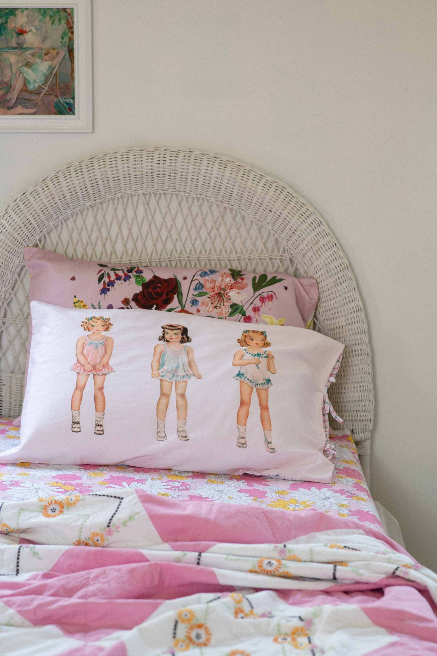 Paperdoll pillowcase *organic cotton