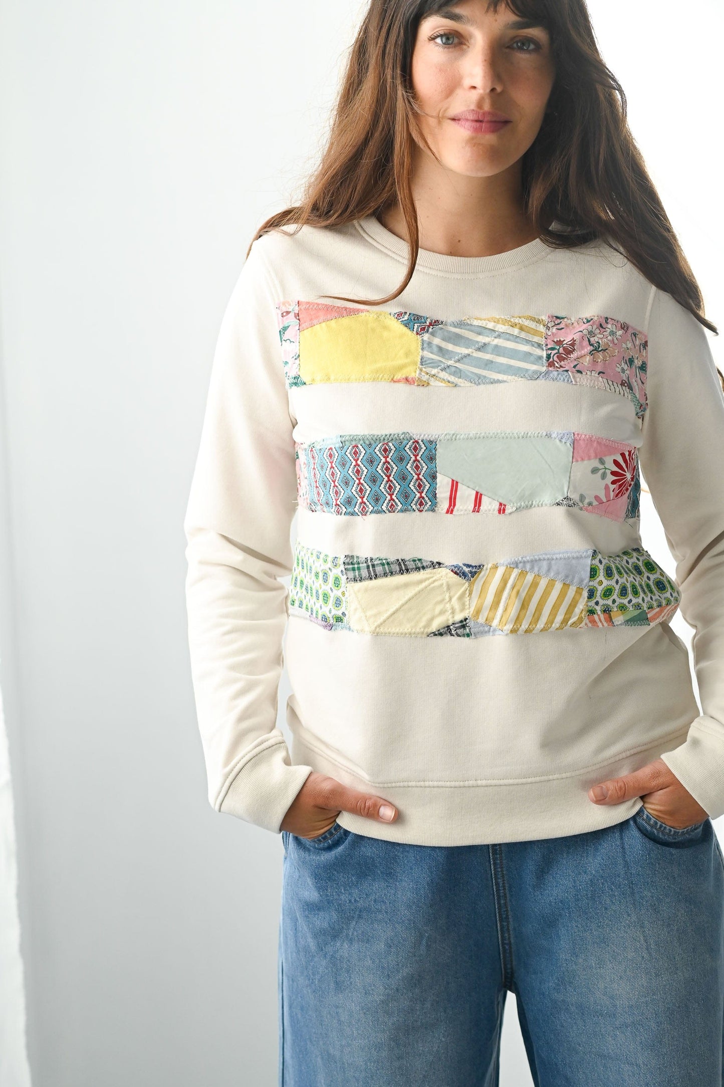 Patchwork Striped Sweatshirt