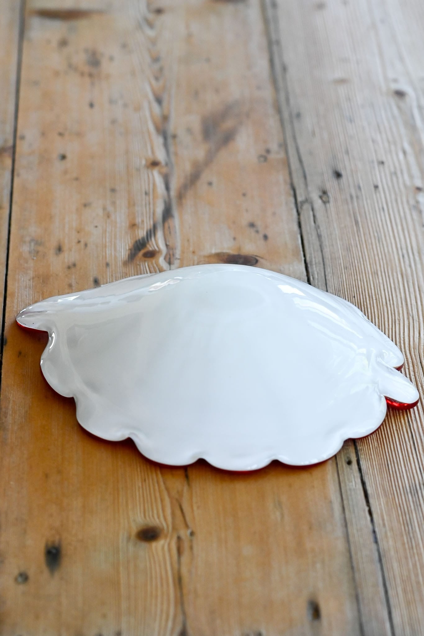 Vintage bright red handmade art glass bowl