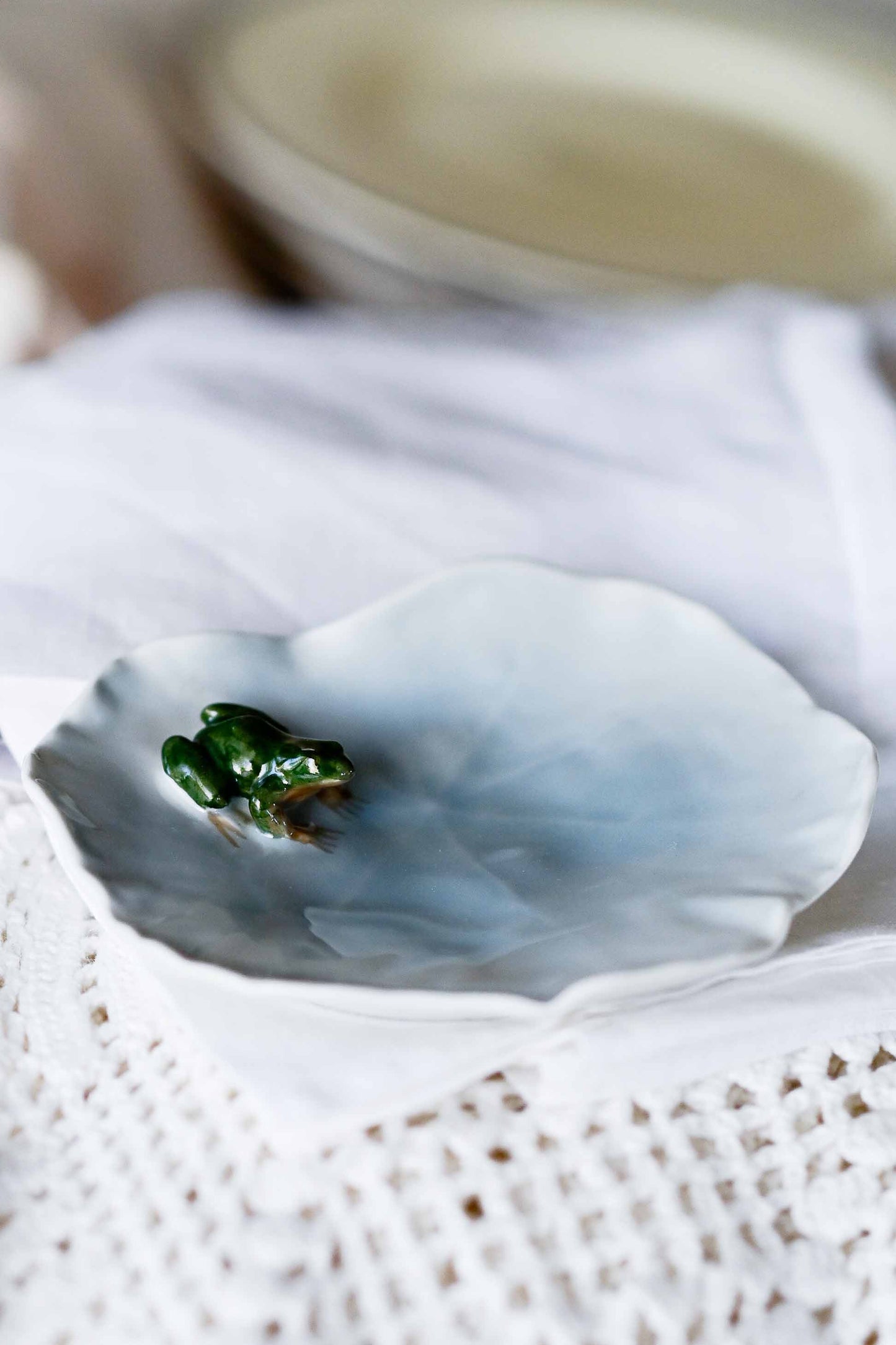 Royal Copenhagen small blue bowl with frog