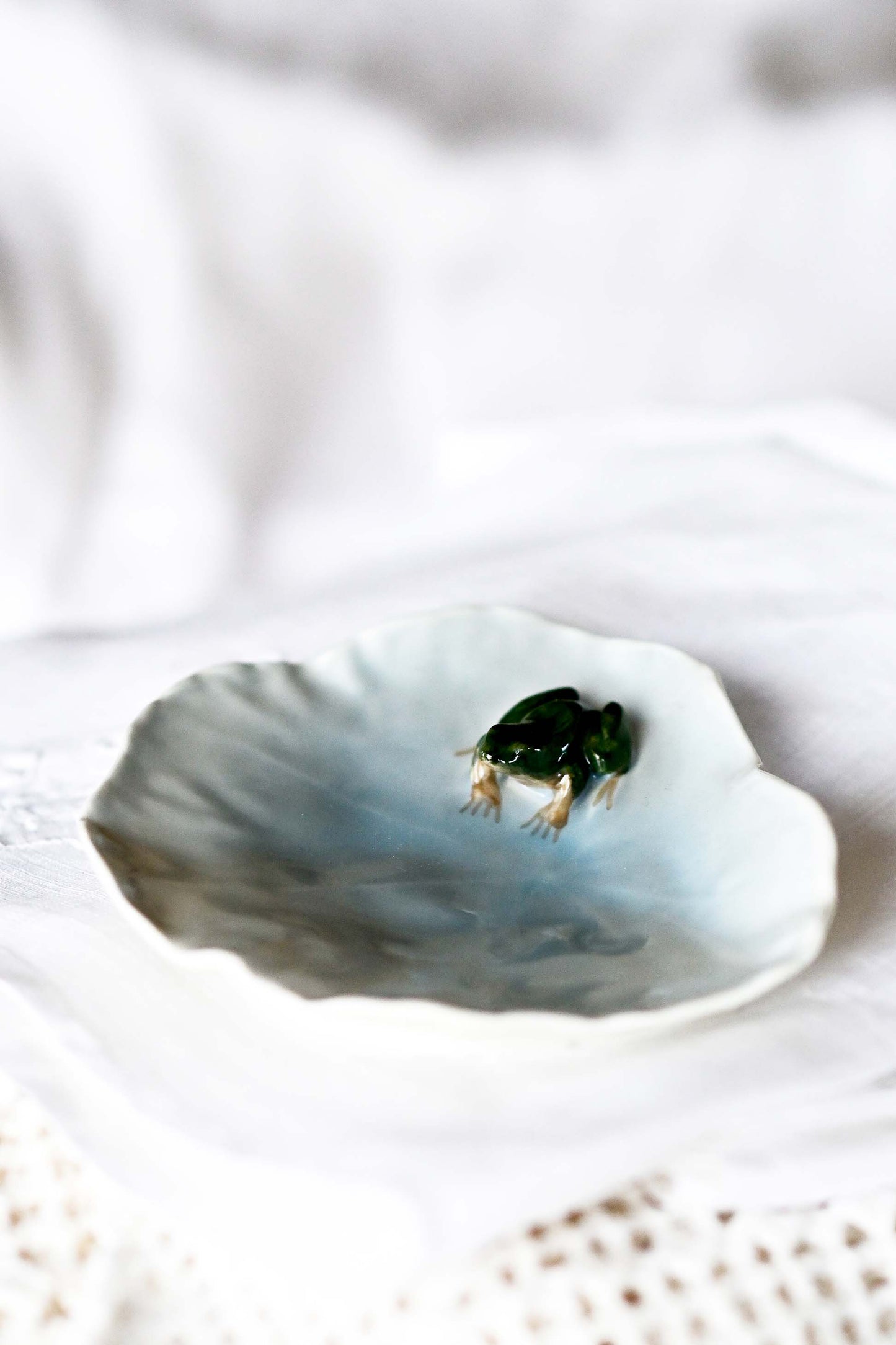 Royal Copenhagen small blue bowl with frog