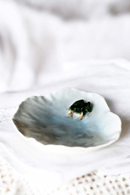 Royal Copenhagen small blue bowl with frog
