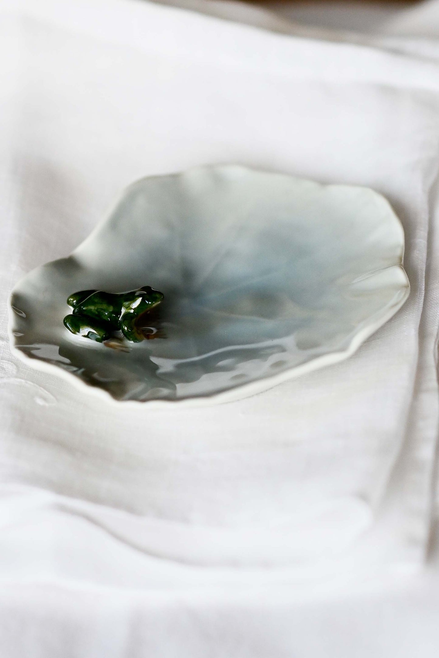 Royal Copenhagen small blue bowl with frog