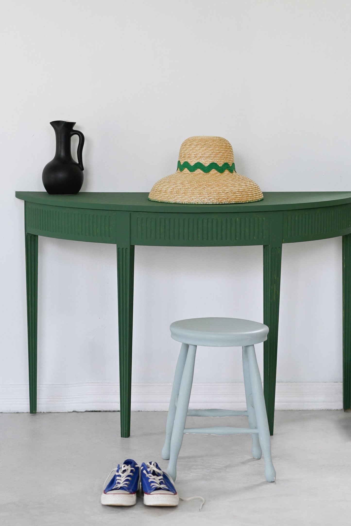 Straw Bucket Hat with embroidery & trim