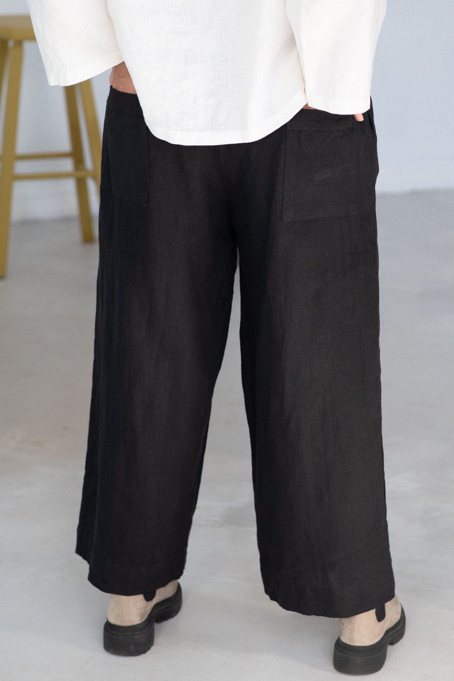 Tessa linen pant Black