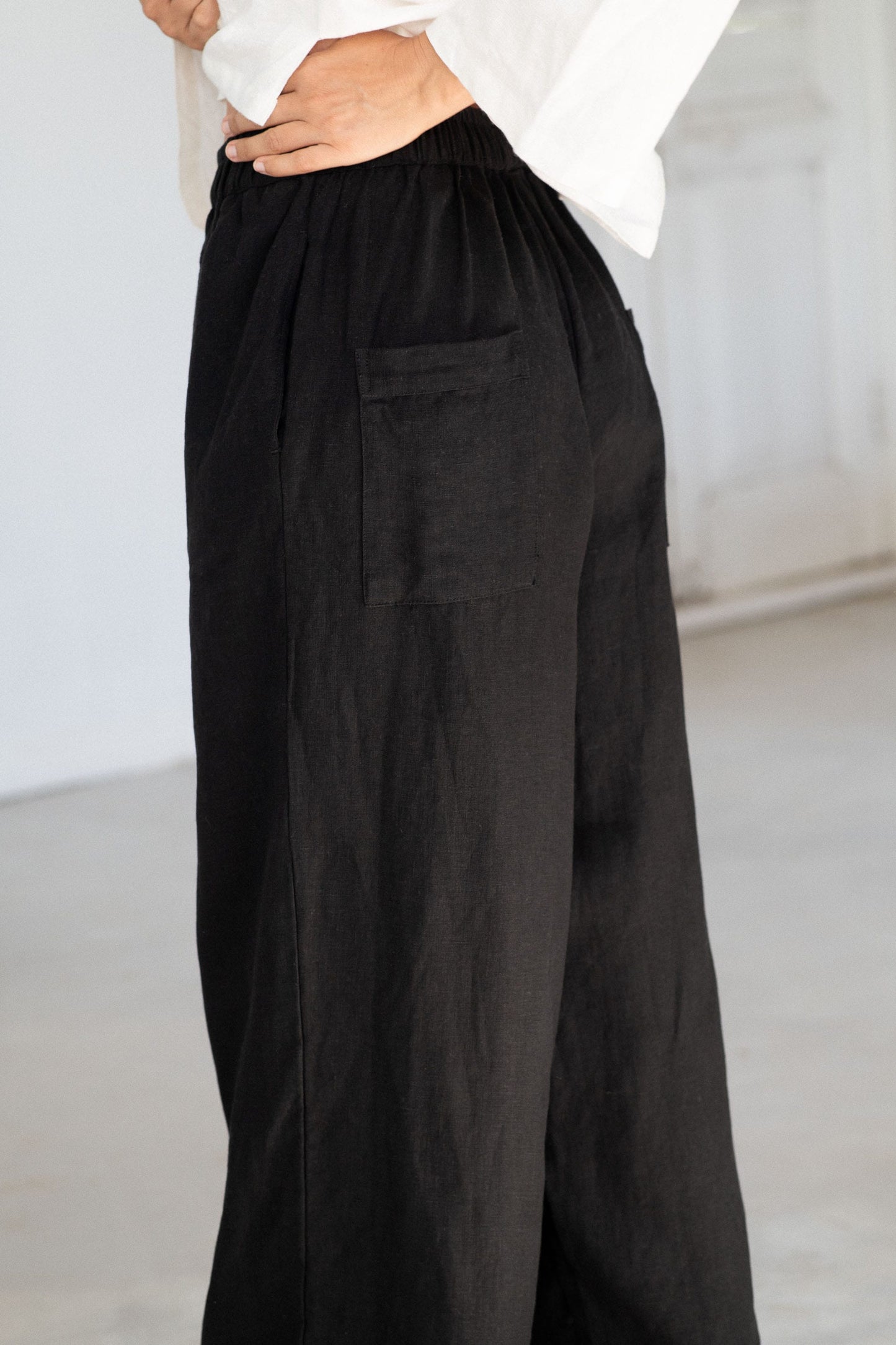 Tessa linen pant Black