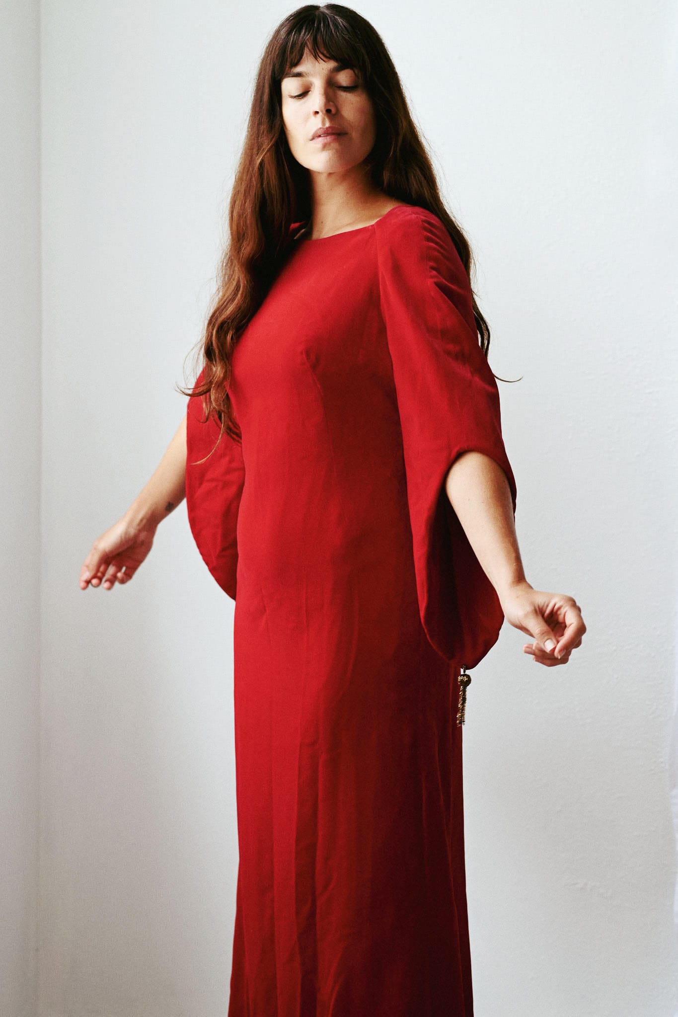 Vintage 60s red velvet gown by Goben Sydney