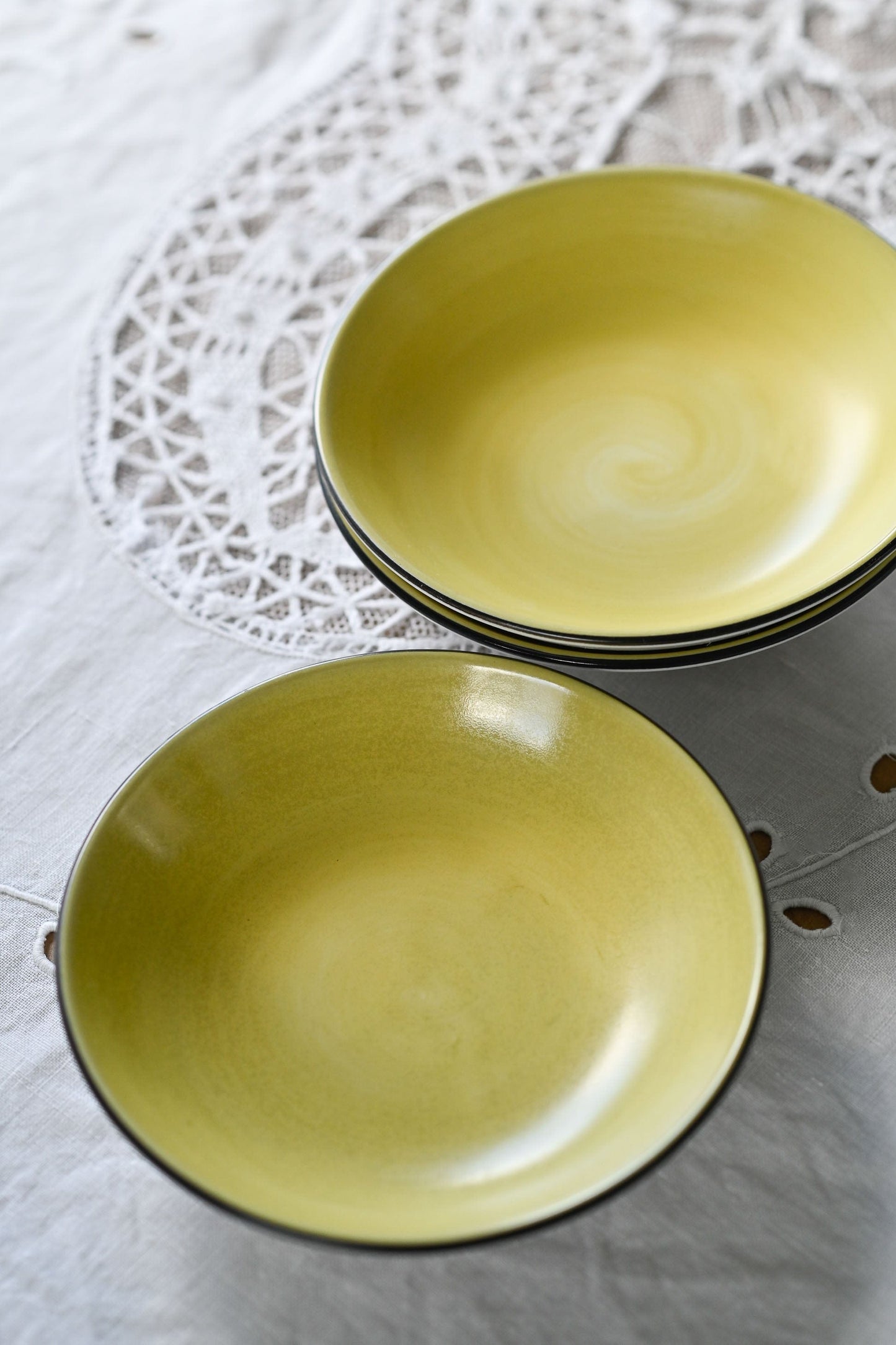 Vintage Casual Ceram Sunray yellow bowls Set of 3