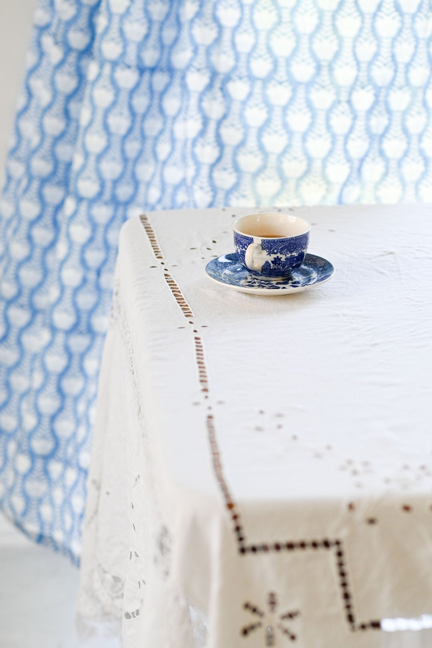 Willow Japan Tea cup and saucer Set of 3 As Is