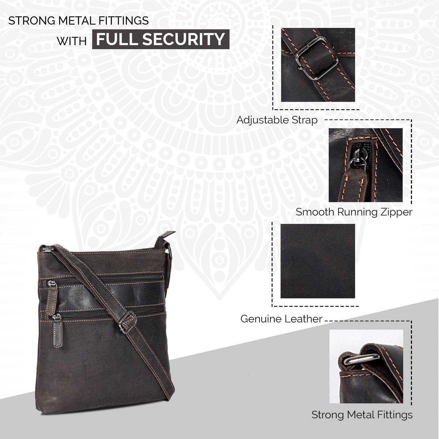 Leather Crossbody Purse - Brown