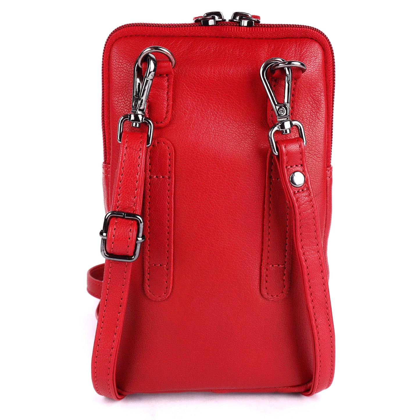 Greenwood Cleo Red Leather Phone Crossbody Bag