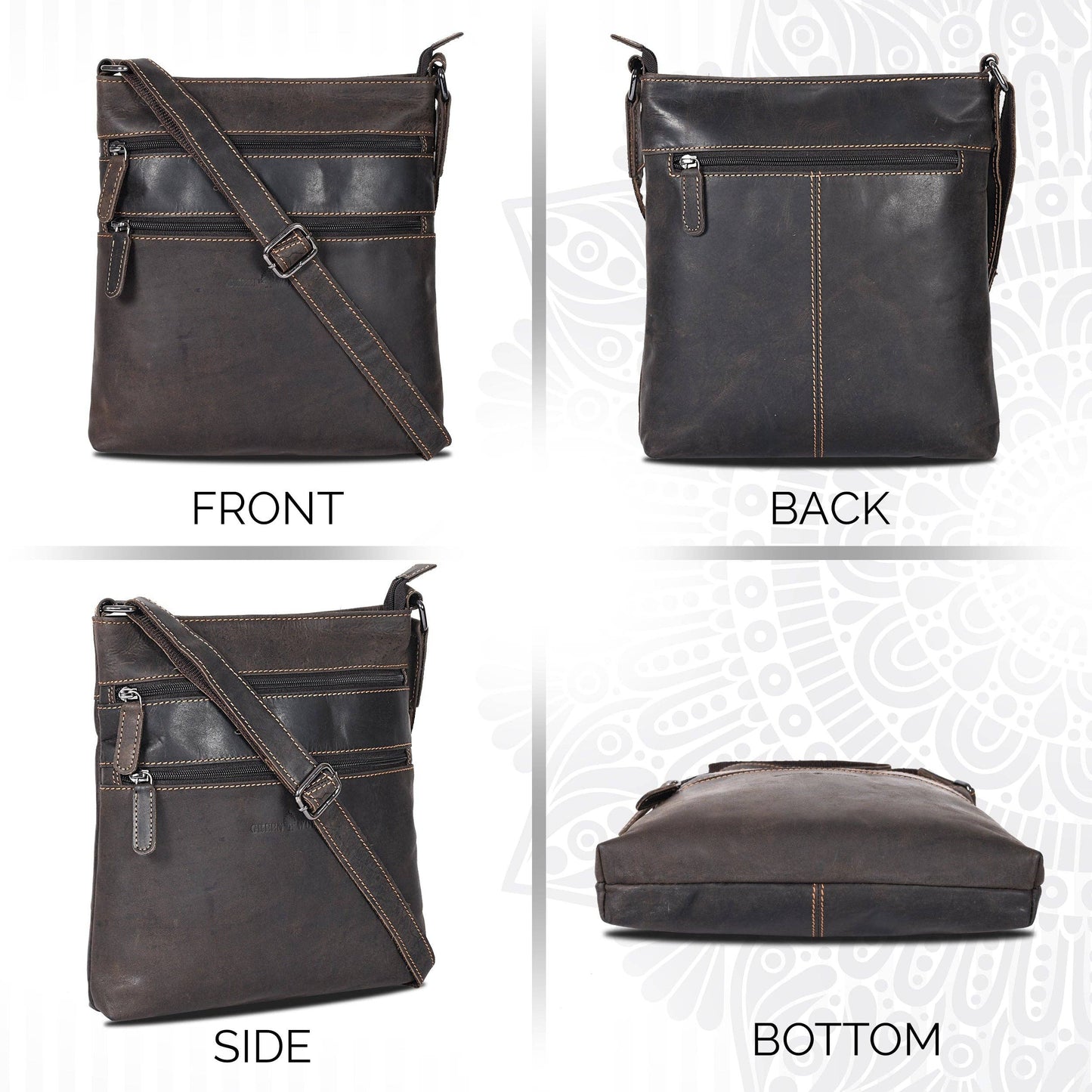 Leather Crossbody Purse - Brown