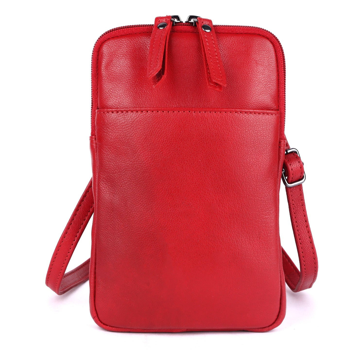 Greenwood Cleo Red Leather Phone Crossbody Bag