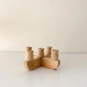 Scandinavian wooden candle holder