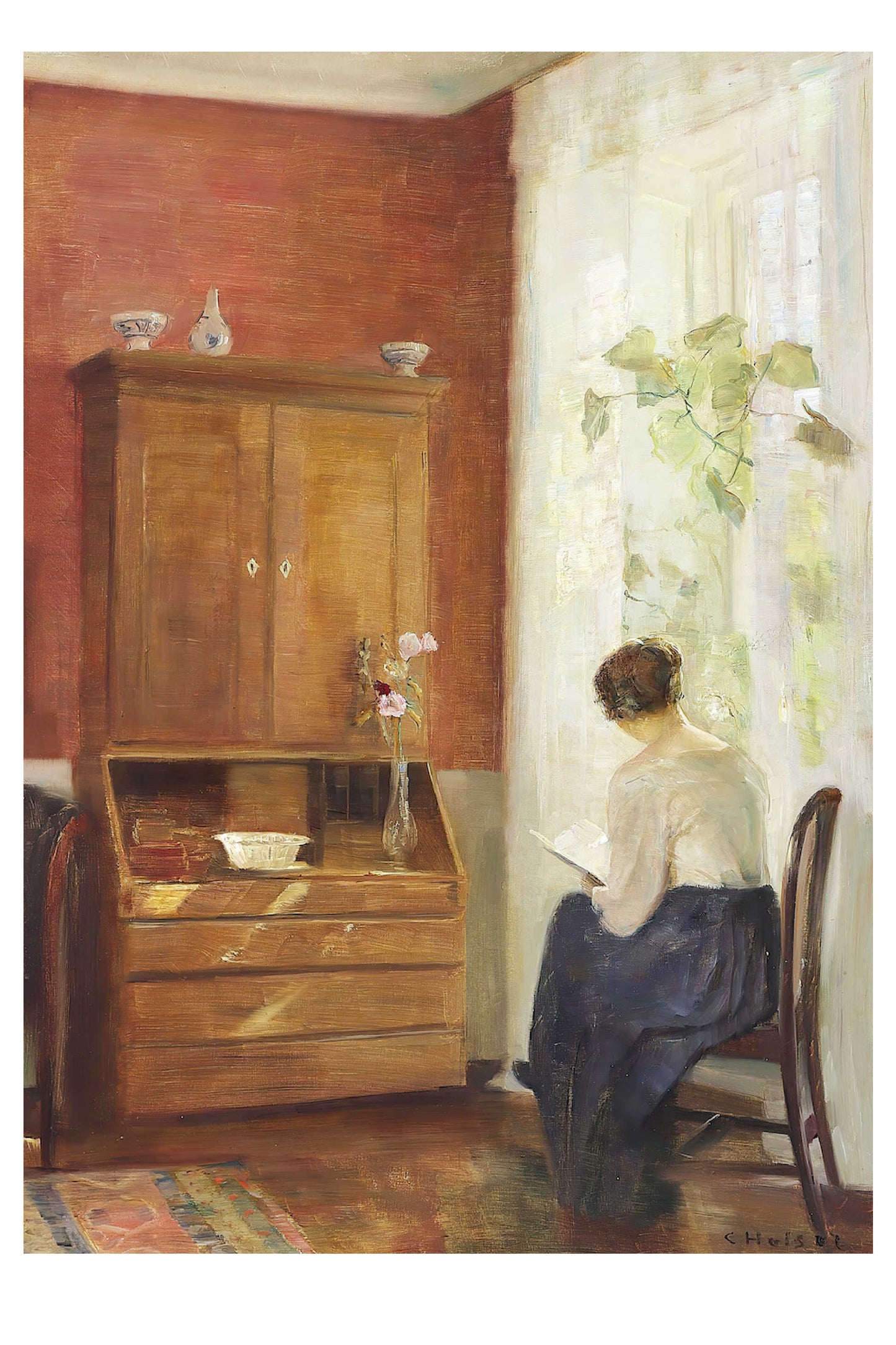 Card "Reading Woman"